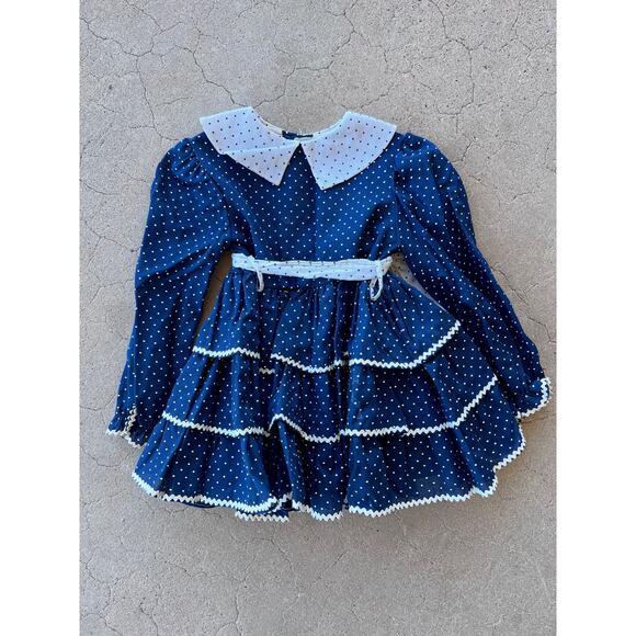 Vintage Bryan polka dot ruffle toddler dress size 4T - Picture 1 of 4